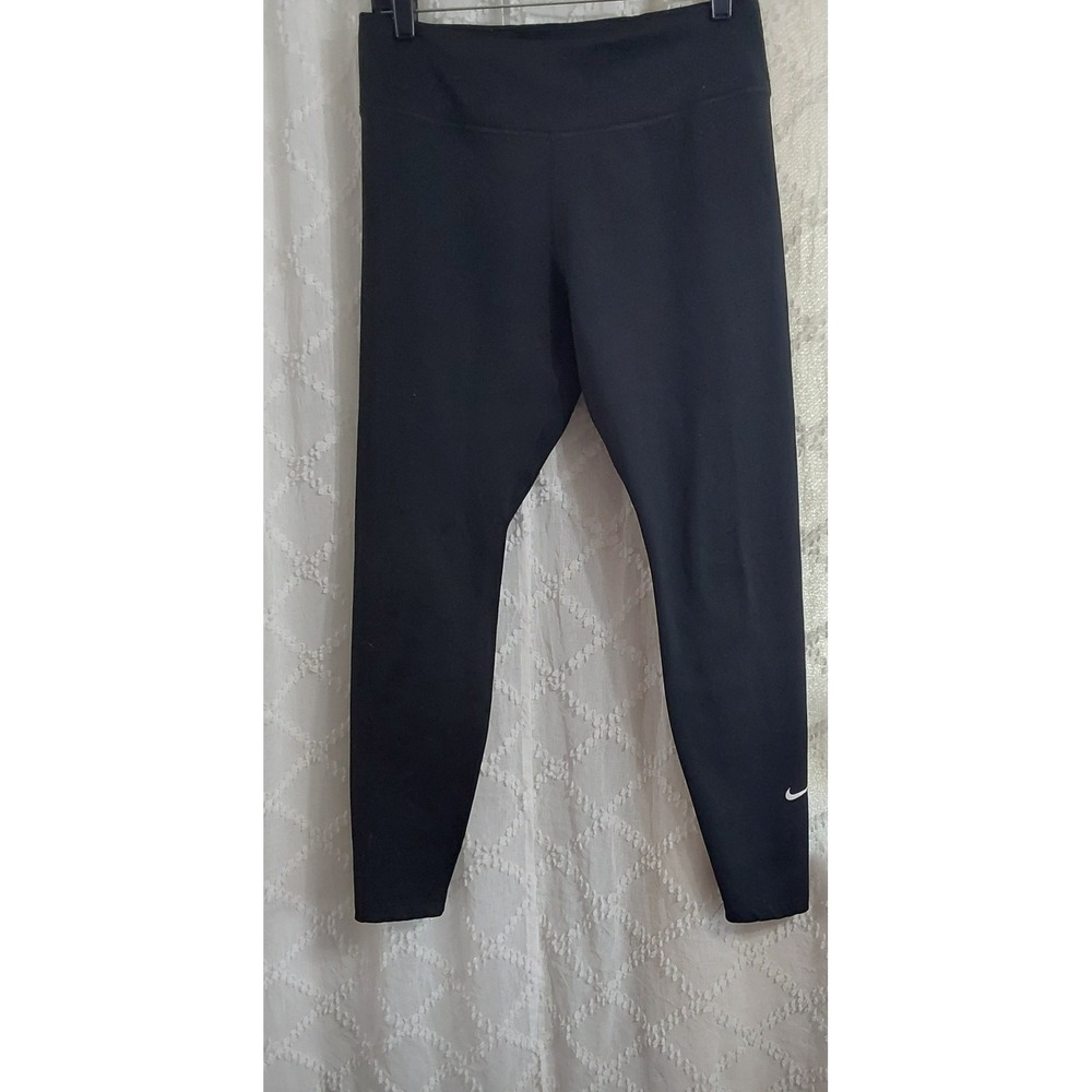 Nike‎ Womens High Waisted Leggings Black Athletic Yoga Pants Small Swoosh Logo